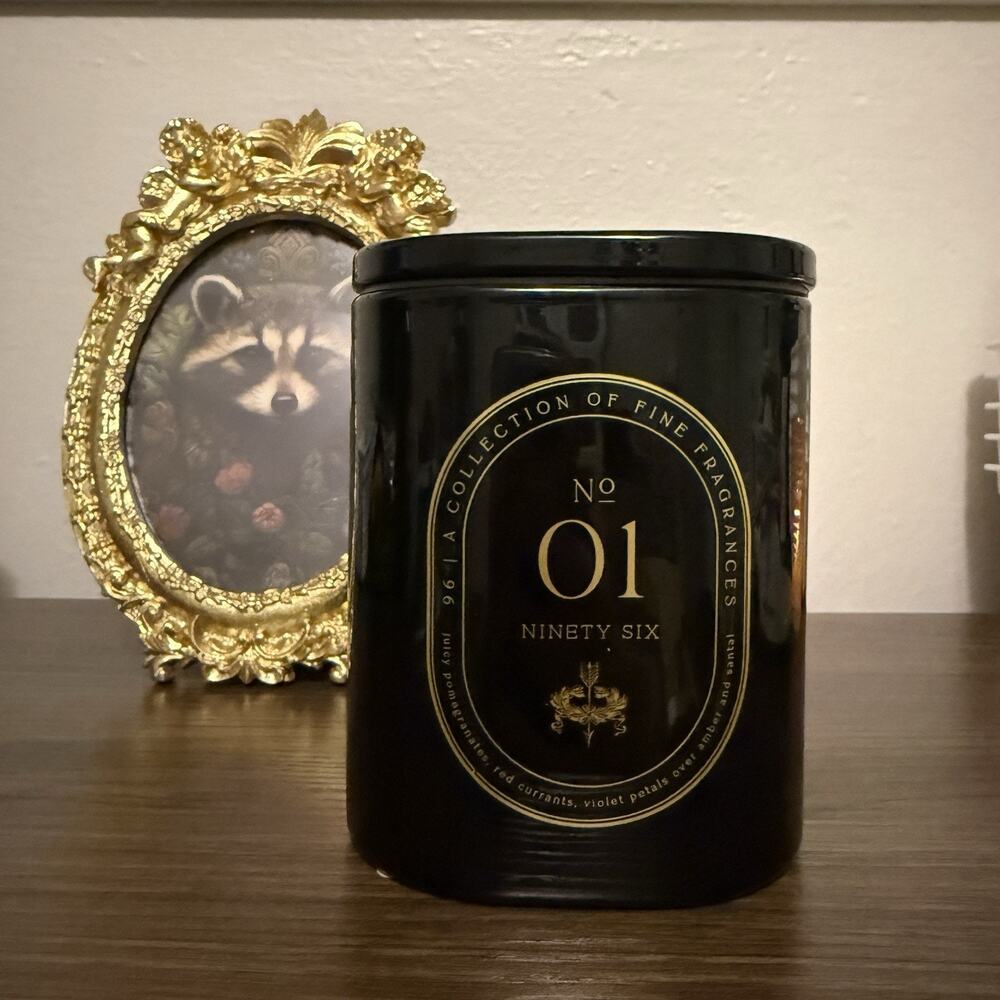 Ninety One No 01 Candle‎ 10.1 Oz Black Glass Jar 2 Wick DW Home Luxury Candle